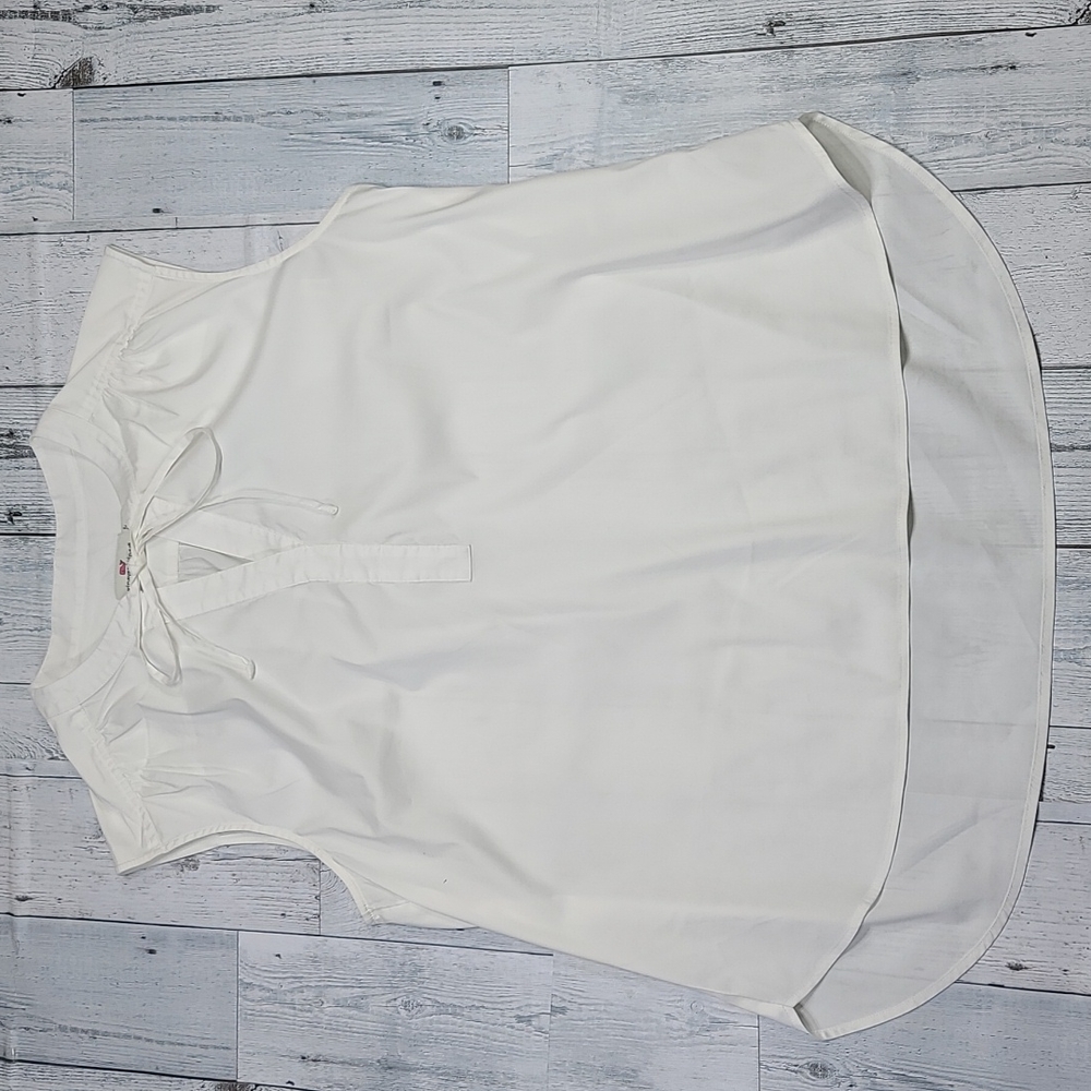 Vineyard Vines Short Sleeve White Cotton Blouse